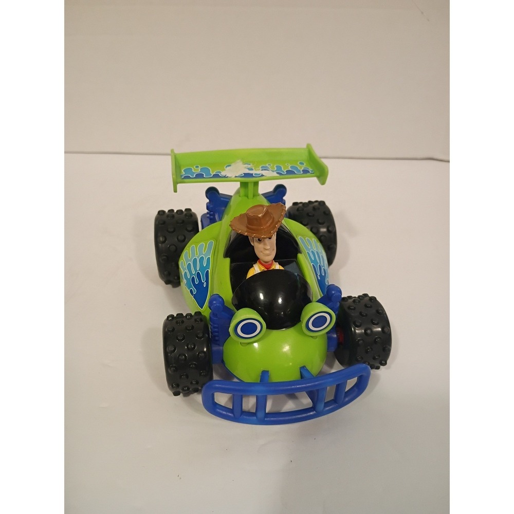 Toy Story 3 Woody RC Free Wheel Buggy Car‎ Mattel 2009 Green Blue V1977